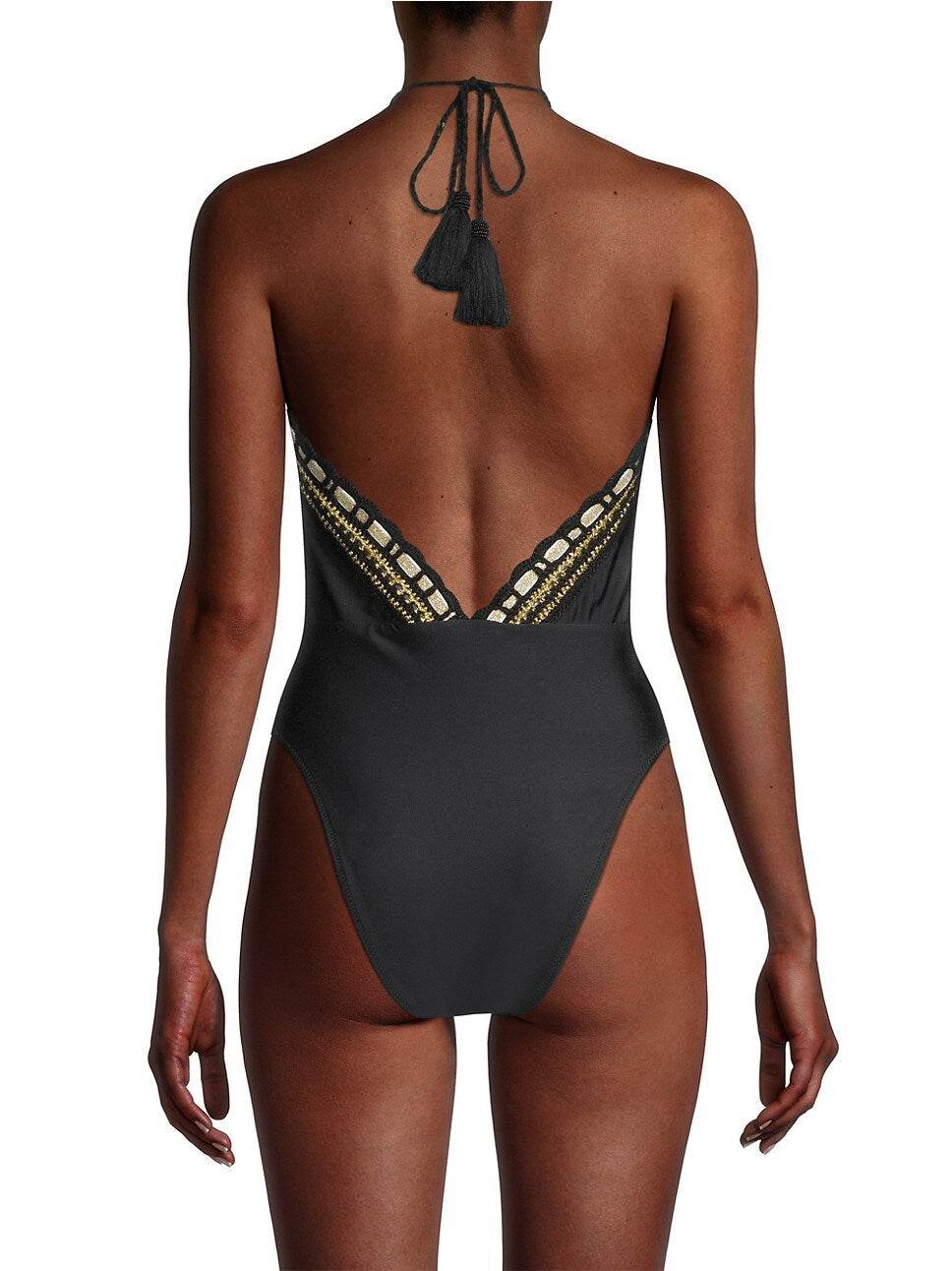 Ramy Brook Angela Crochet Plunge One Piece Swimsuit