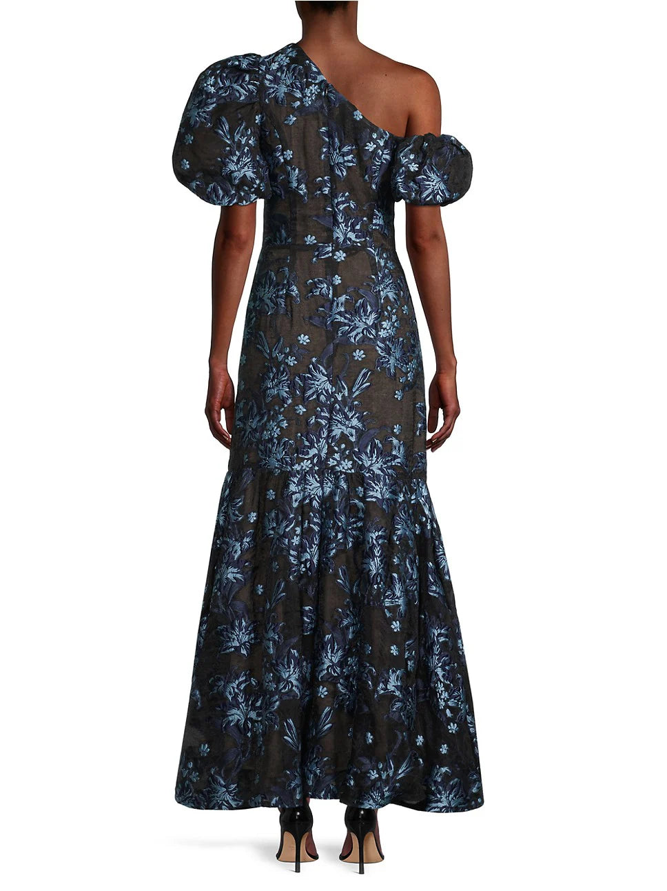 Elliatt Planetary Asymmetric Jacquard Maxi Dress