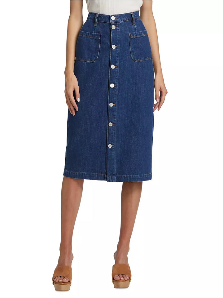 FRAME Le Bardot Button Front Denim Skirt