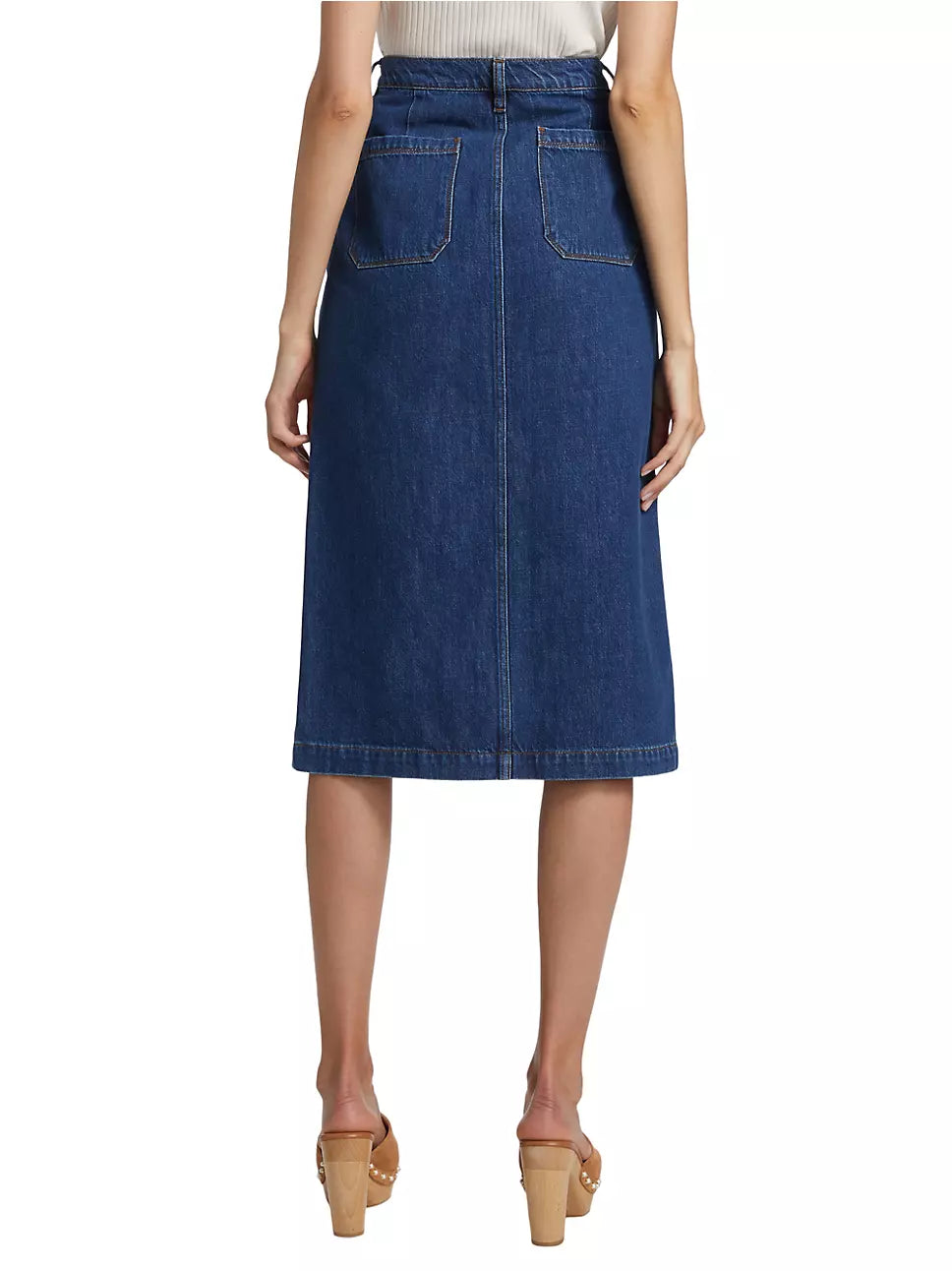 FRAME Le Bardot Button Front Denim Skirt