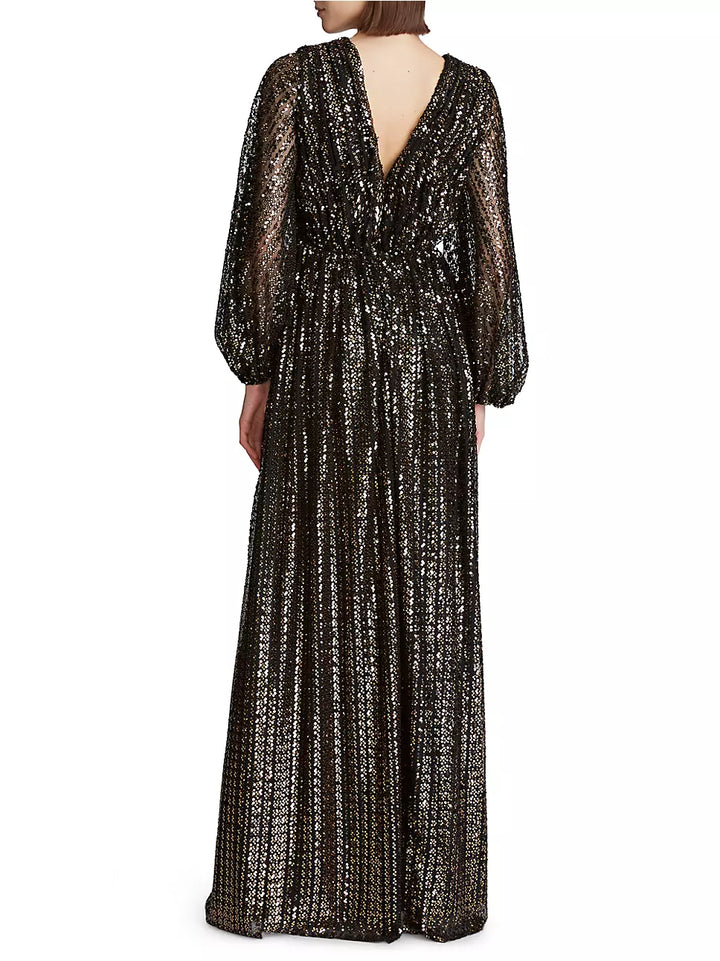 Halston Madelyn Sequin Cut-Out Gown