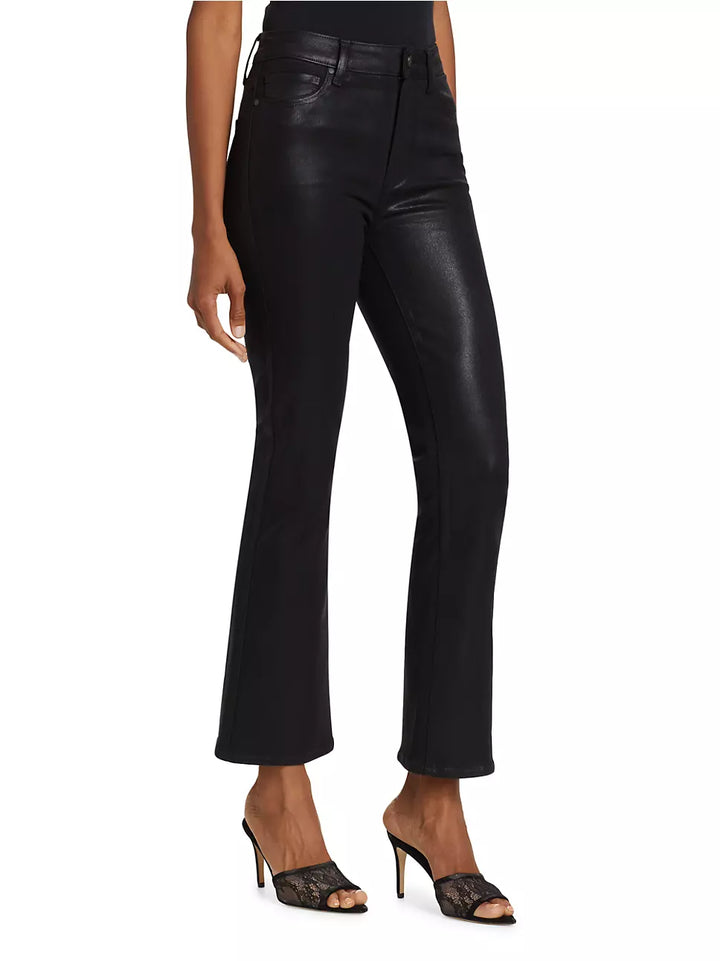 PAIGE Claudine Faux Leather Ankle Flare Jeans