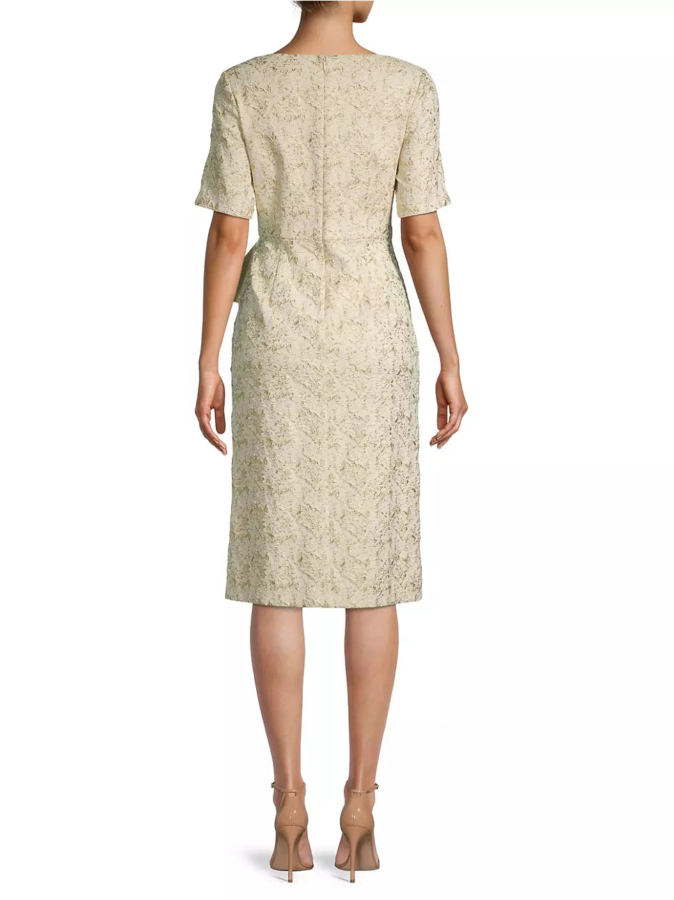 Aidan Mattox Tweed Side Drape Sheath Dress
