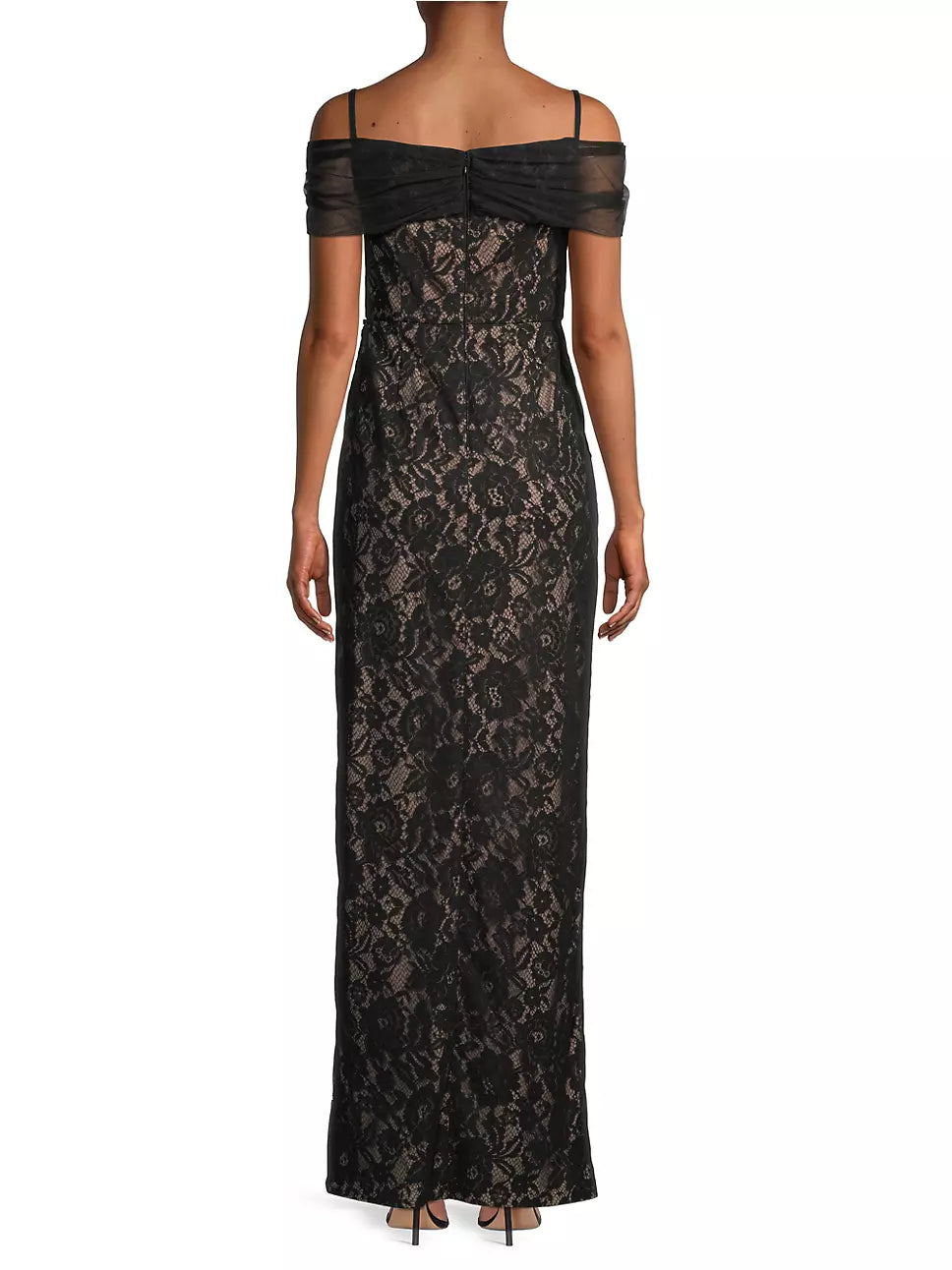 Aidan Mattox Lace Off-The-Shoulder Gown