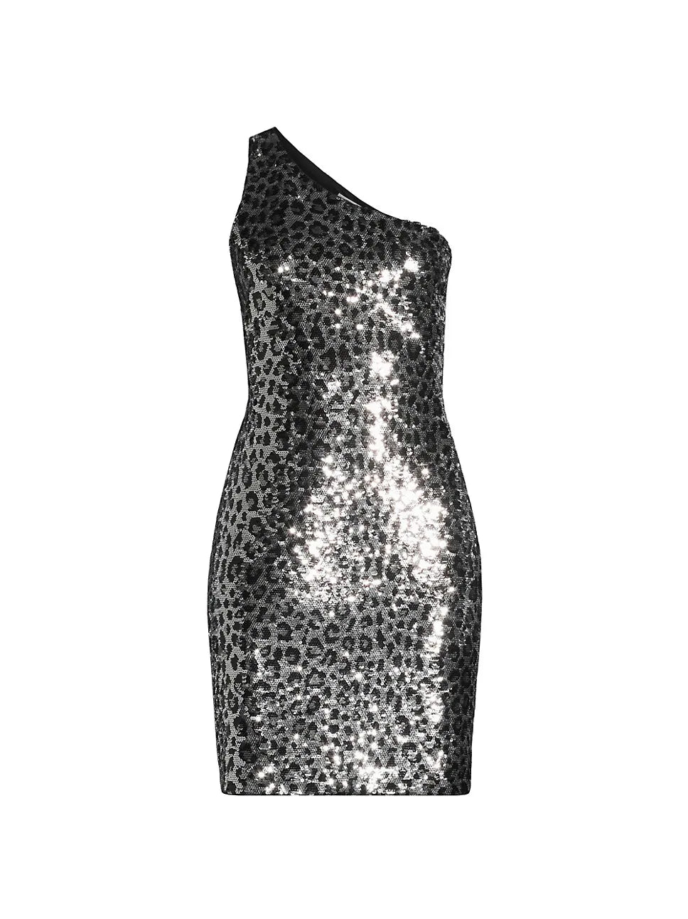 MICHAEL Michael Kors Sequined Cheetah One-Shoulder Mini Dress