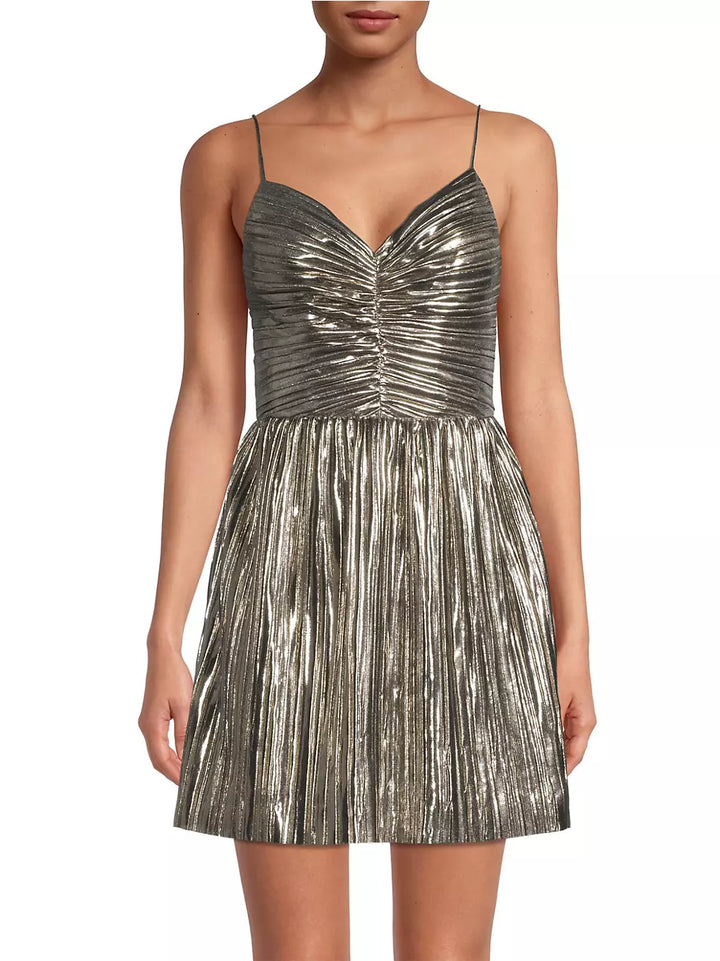 MICHAEL KORS Metallic Foil Mini Dress