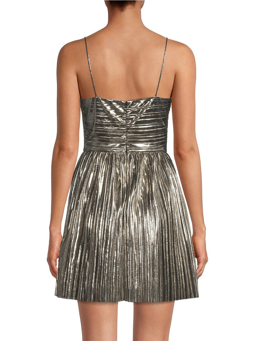 MICHAEL Michael Kors Pleated Lam Mini Dress DGFOutlet MICHAEL Michael Kors Pleated Lam Mini Dress DGFOutlet