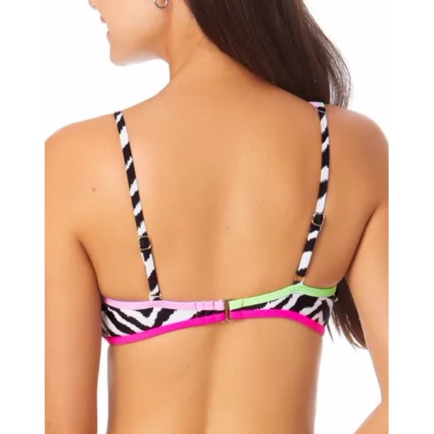 California Waves Juniors' Printed Asymmetric Bikini Top