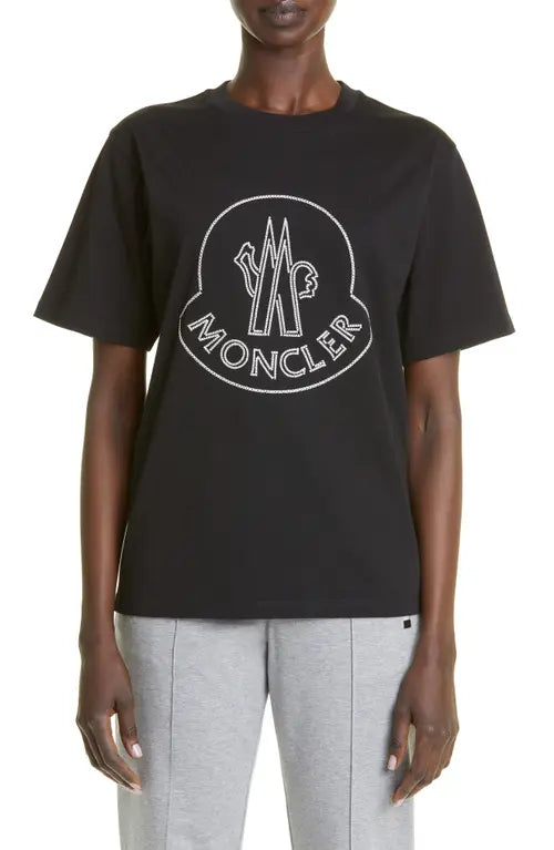 Moncler Logo Embroidered Short Sleeve Tee