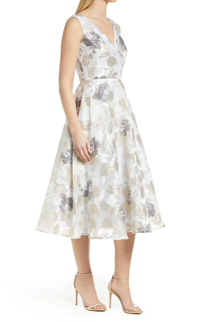 Eliza J Floral Fit-and-Flare Sleeveless Dress