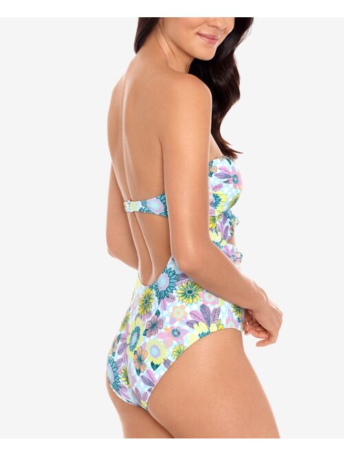 Salt + Cove In Full Bloom Printed Knot-Front One-Piece Swimsuit