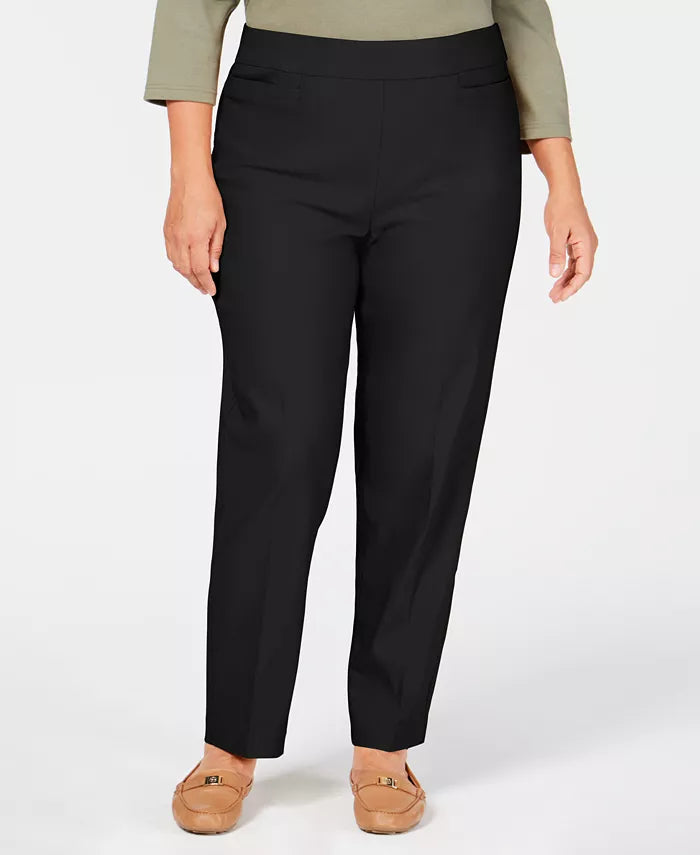 Alfred Dunner Plus Size Classic Allure Tummy Control Pull-On Average Length Pants