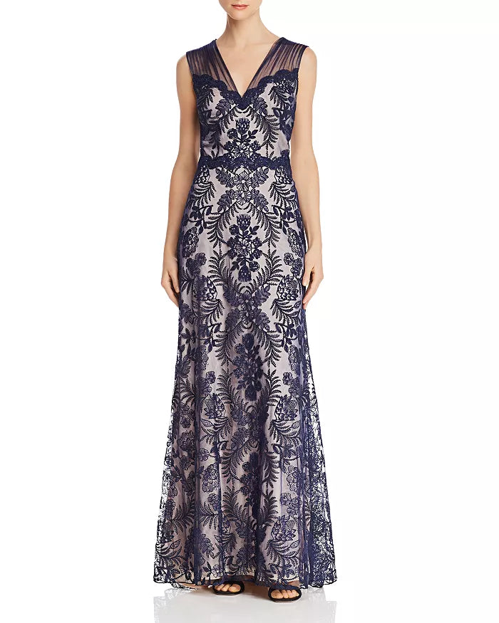 Tadashi Shoji Embroidered Lace Gown