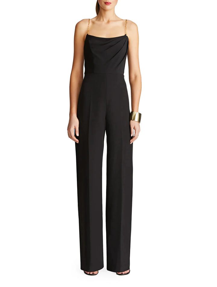 HALSTON Brea Scoop Neck Sleeveless Jumpsuit