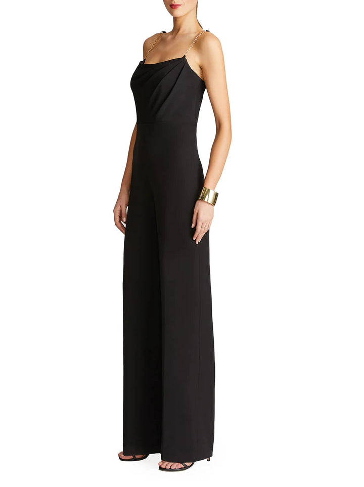 HALSTON Brea Scoop Neck Sleeveless Jumpsuit