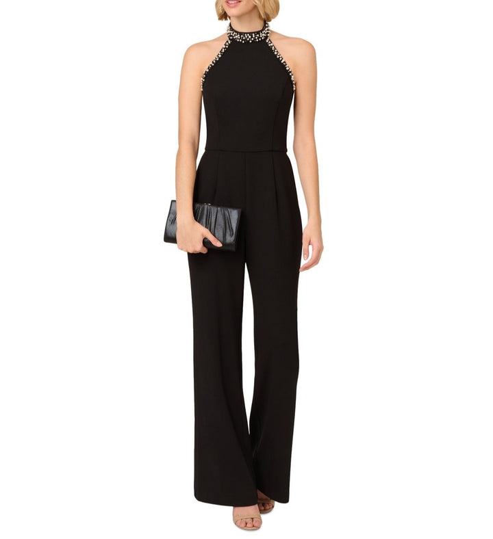 Adrianna Papell Embellished Wide-Leg Jumpsuit