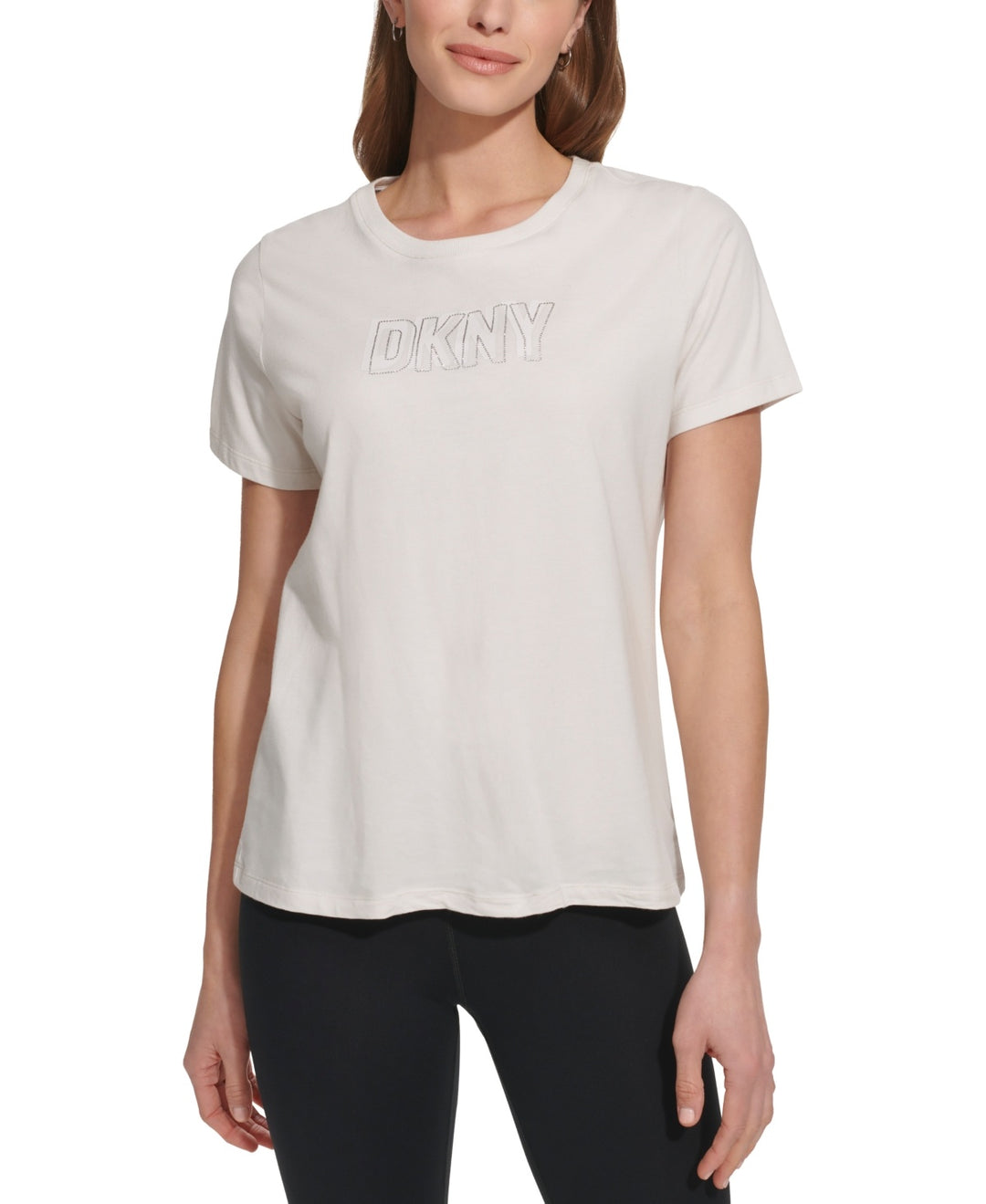 Dkny Sport Cotton Embellished-Logo T-Shirt