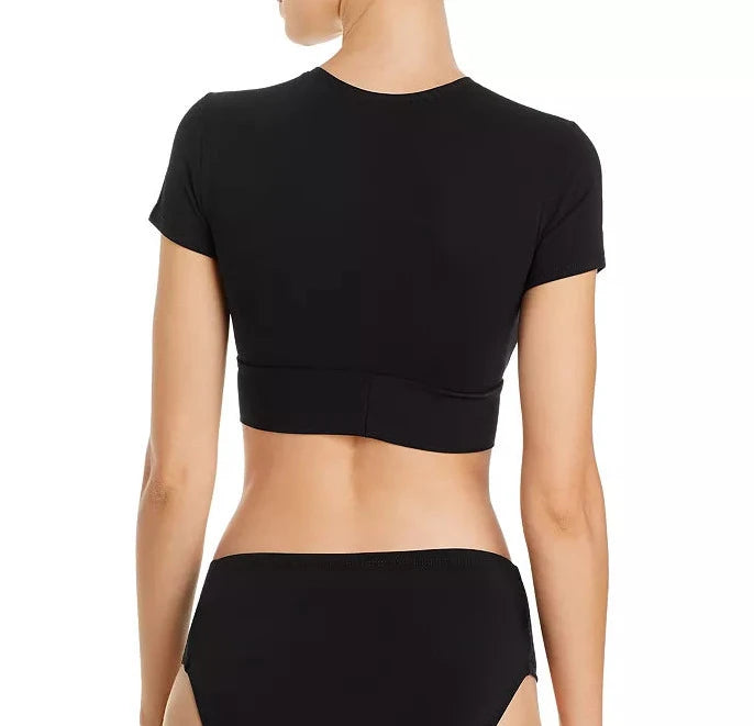 Robin Piccone Ava Solid Cropped T-Shirt Bikini Top