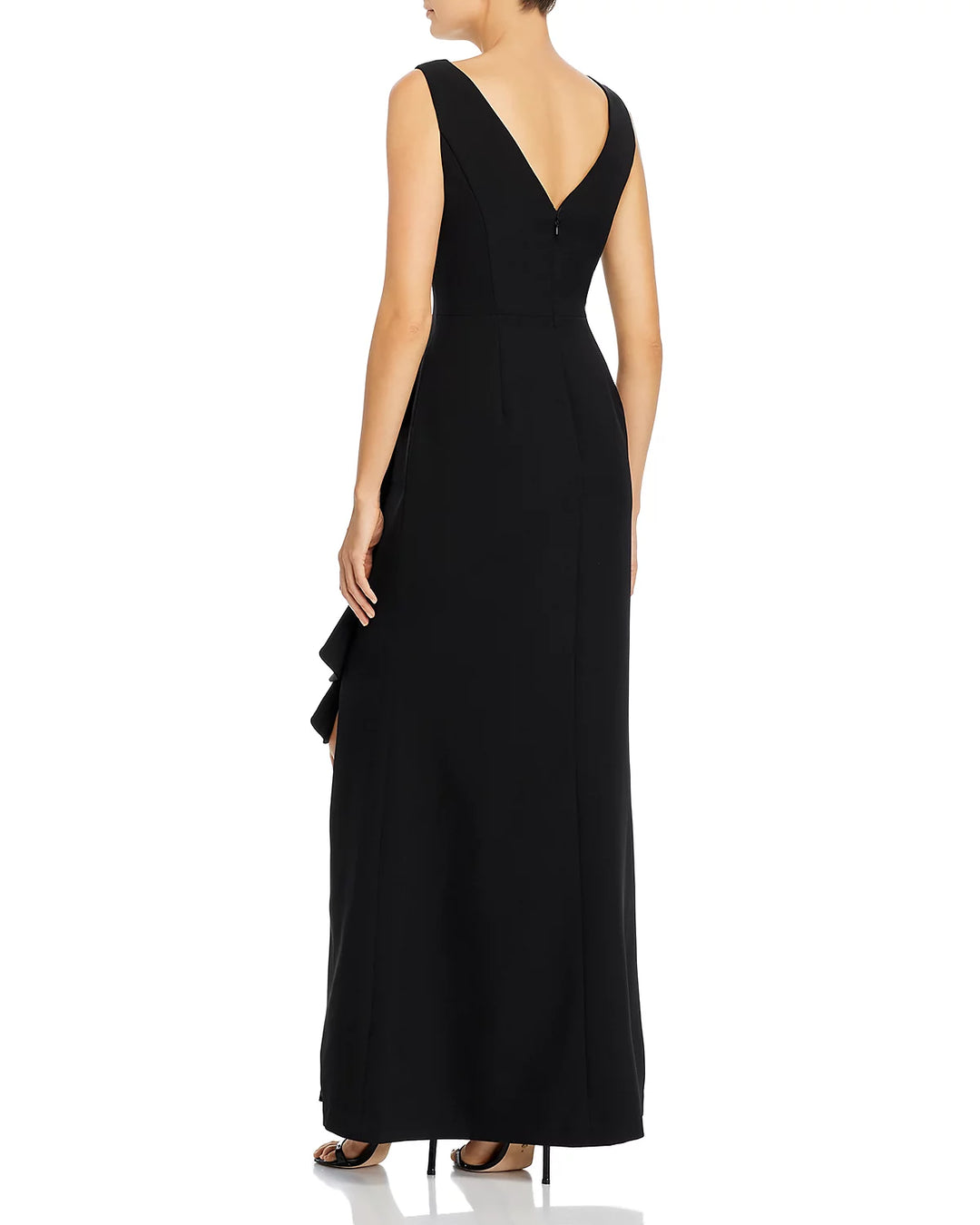 Eliza J Sleeveless Cascading-Ruffle Gown