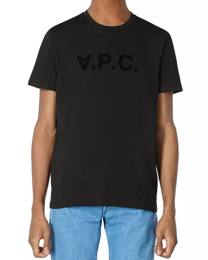 A.P.C. MEN Flocked Velvet Logo Tee