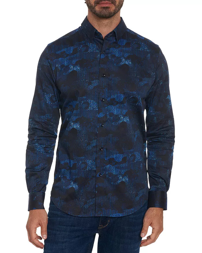 Robert Graham Abstract Camouflage Tailored Fit Button Up Shirt