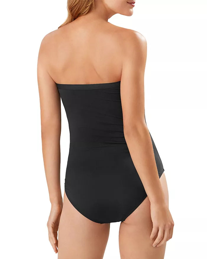 Tommy Bahama Pearl Shirred Bandeau One Piece Swimsuit