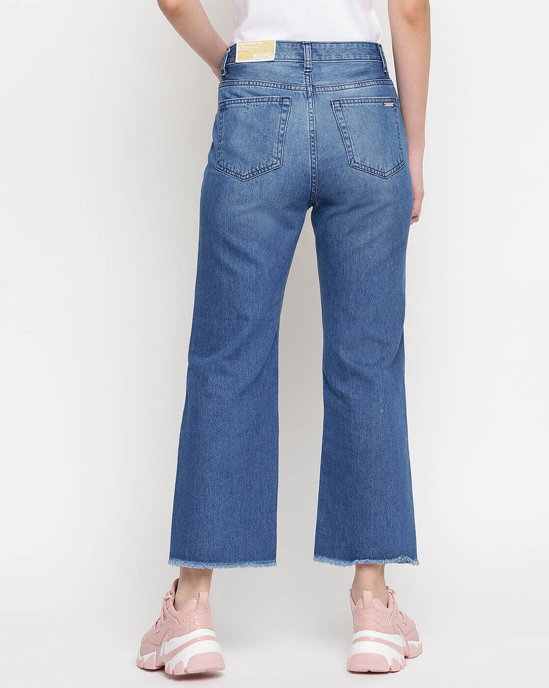 MICHAEL KORS Petite Flared Frayed-Hem Cropped Jeans