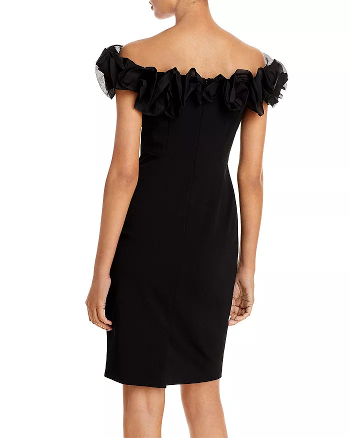 Aidan Mattox Ruffled Off-the-Shoulder Dress
