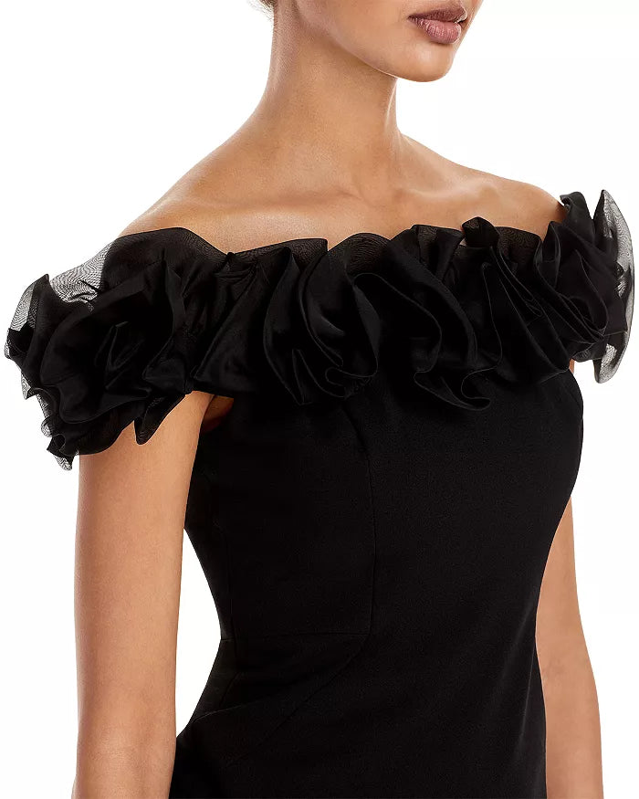 Aidan Mattox Ruffled Off-the-Shoulder Dress