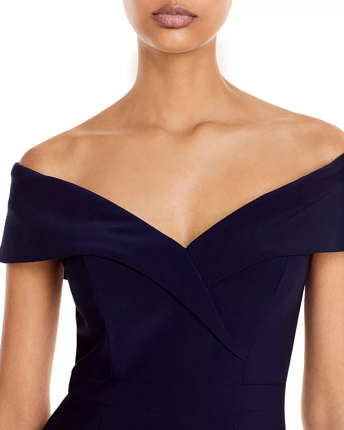 AQUA Off-the-Shoulder Gown
