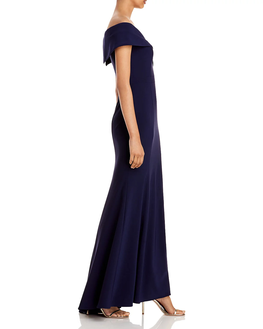 AQUA Off-the-Shoulder Gown