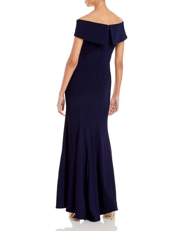 AQUA Off-the-Shoulder Gown