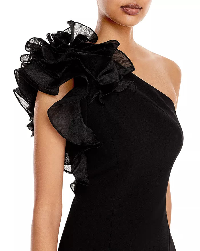 Aidan Mattox One-Shoulder Gown