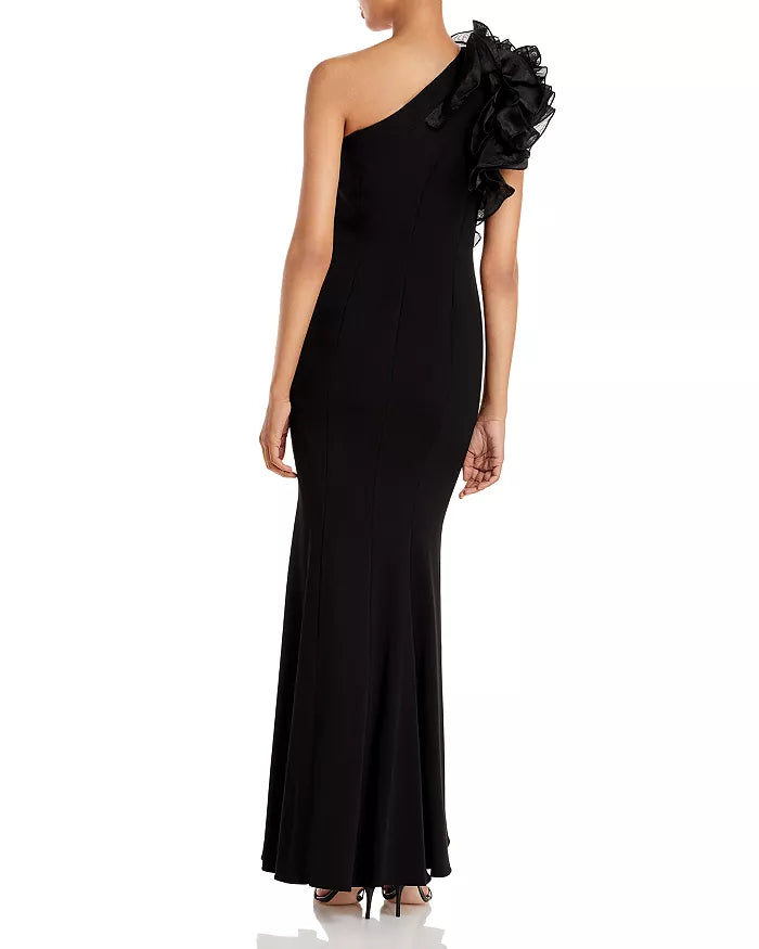 Aidan Mattox One-Shoulder Gown