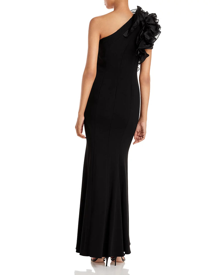 Aidan Mattox One-Shoulder Gown