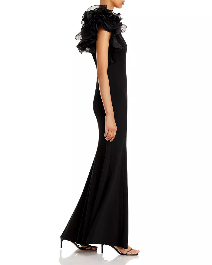 Aidan Mattox One-Shoulder Gown