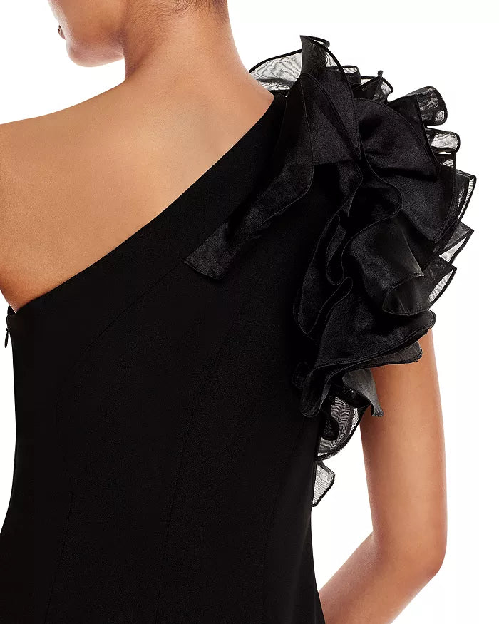 Aidan Mattox One-Shoulder Gown