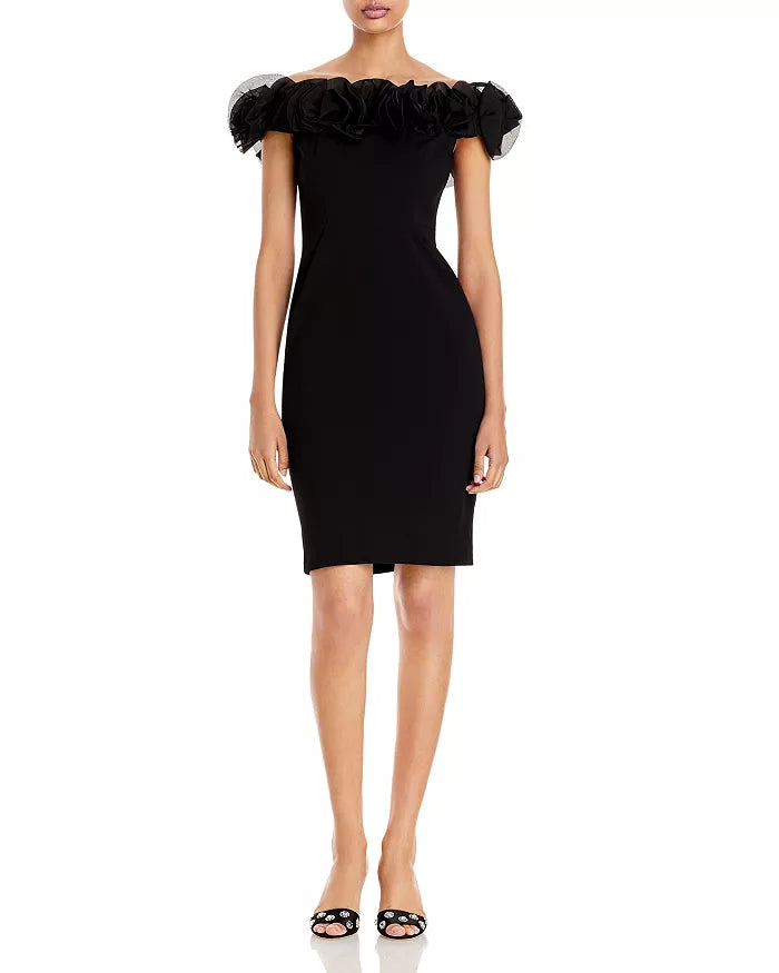 Aidan Mattox Ruffled Off-the-Shoulder Dress