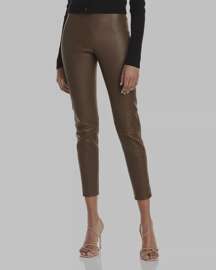 Vince Leather Cropped Pull On Pants