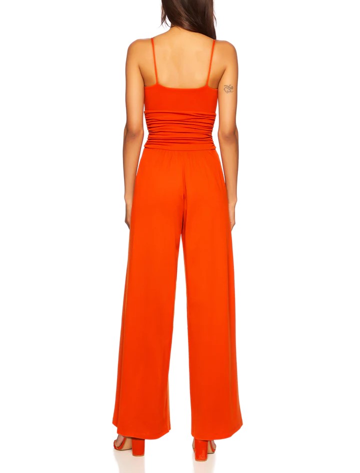 SUSANA MONACO V-Neck Slit Leg Jumpsuit