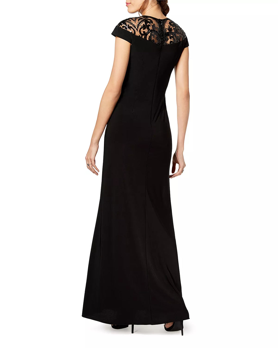 Adrianna Papell Embellished Illusion-Yoke Gown