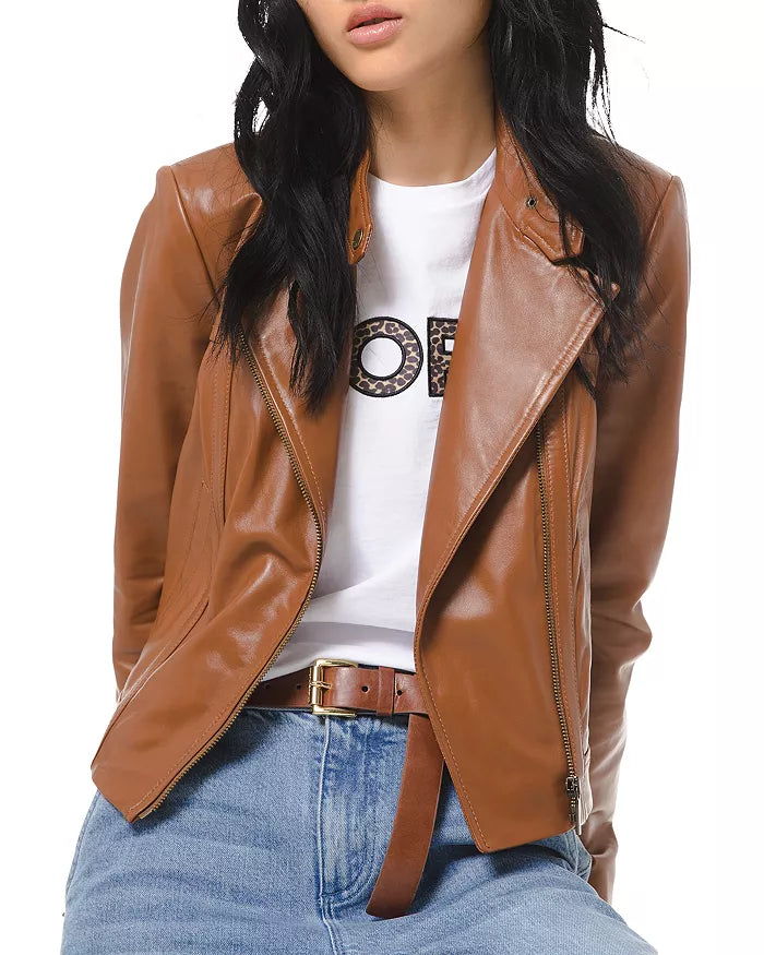 Michael Kors Leather Moto Jacket