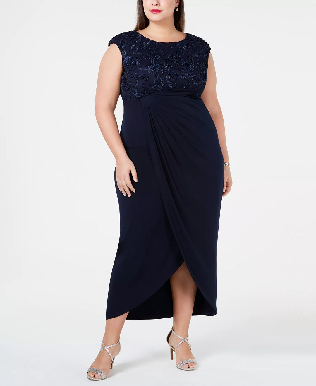 Connected Soutache Faux-Wrap Gown MSRP $99