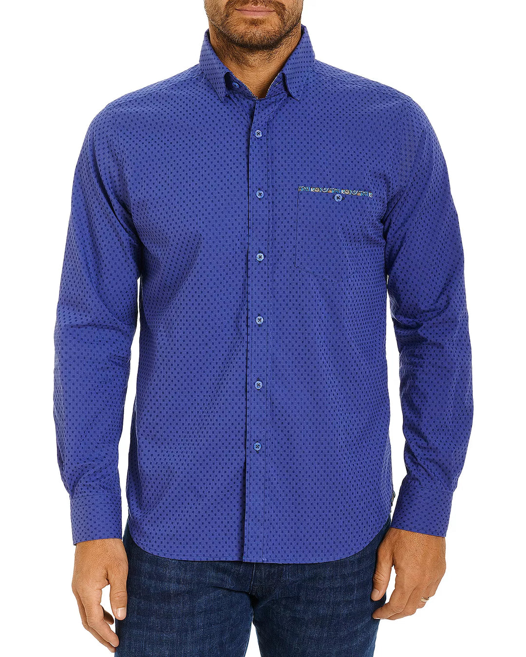 Robert Graham MEN Patras Cotton Textured Tailored Fit Button Down Shirt