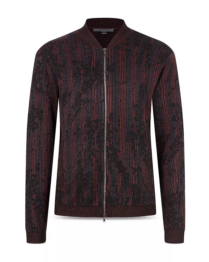 John Varvatos MEN Flocked Baseball Sweater Jacket