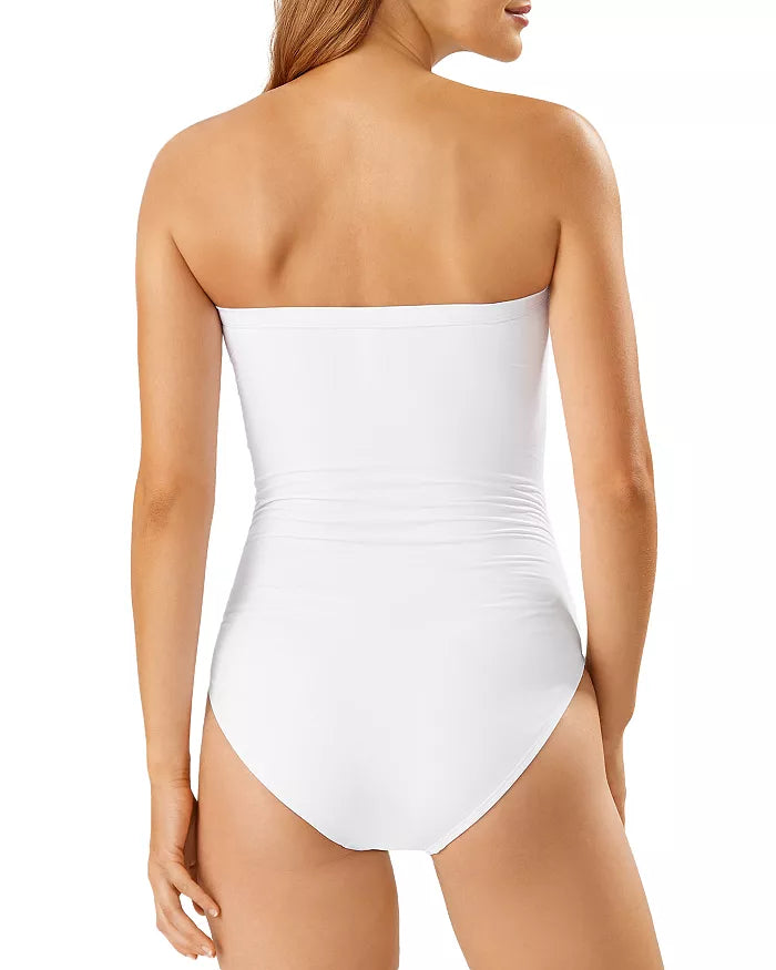 Tommy Bahama Pearl Shirred Bandeau One Piece Swimsuit