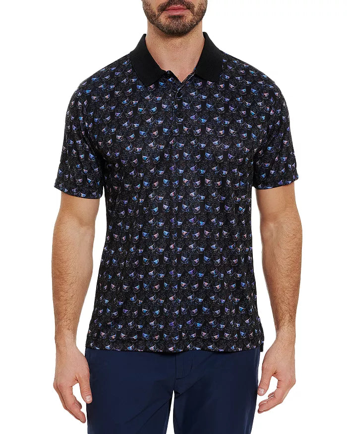 Robert Graham MEN Cheers Drink Glasses Print Classic Fit Polo Shirt