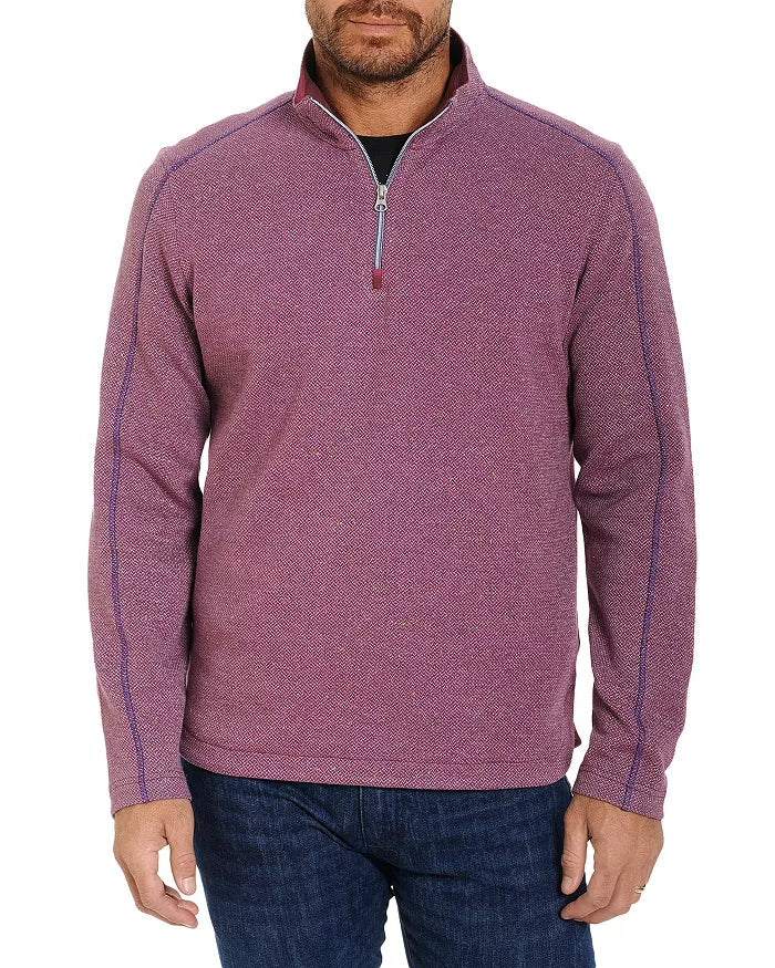 Robert Graham MEN Lindell Cotton Blend Quarter Zip Mock Neck Sweatshirt