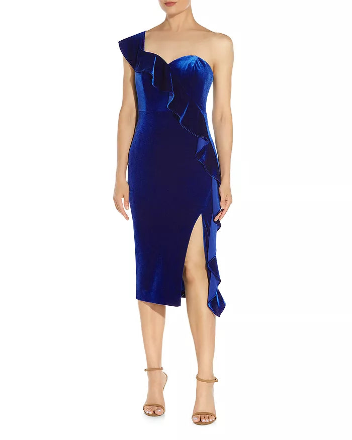 Aidan by Aidan Mattox One Shoulder Midi Dress