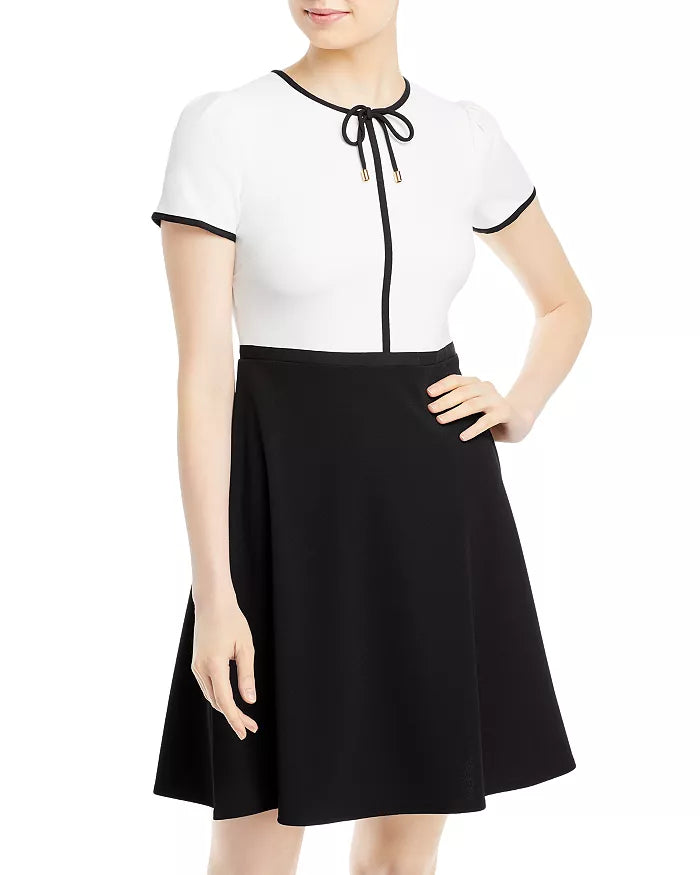 KARL LAGERFELD PARIS Scuba Crepe Two-Tone Dress